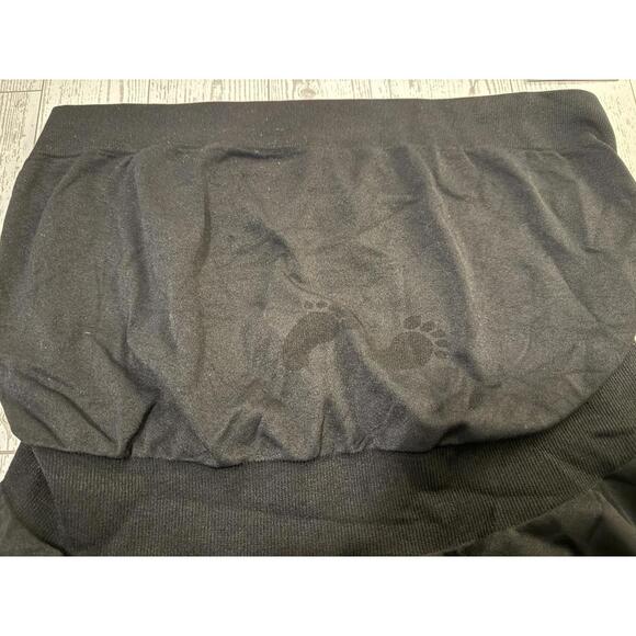 Y25D Black Maternity Support Shorts with Baby Footprint Design‎ Large - Picture 3 of 11